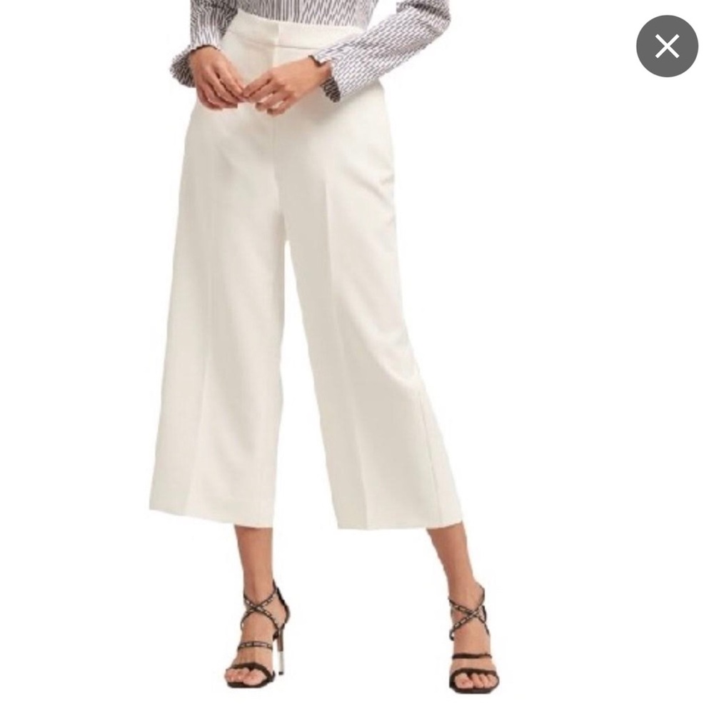 DKNY CASUL CROPPED WIDE LEG DANTS LINEN SIZE 2